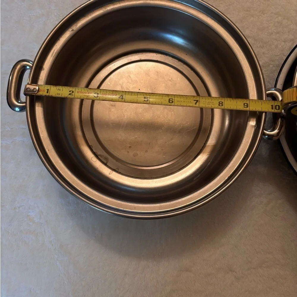 Vintage Silver Footed & Lidded Serving Dish with Cobalt Blue Insert Dish